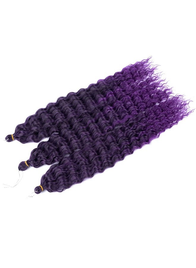 MAYSA Purple Crochet Hair Extensions 30inch Deep Wave Braiding Crochet Hair 6Packs Soft Synthetic Curly Crochet Hair Extensions for Women #1BTpurple - Image 4